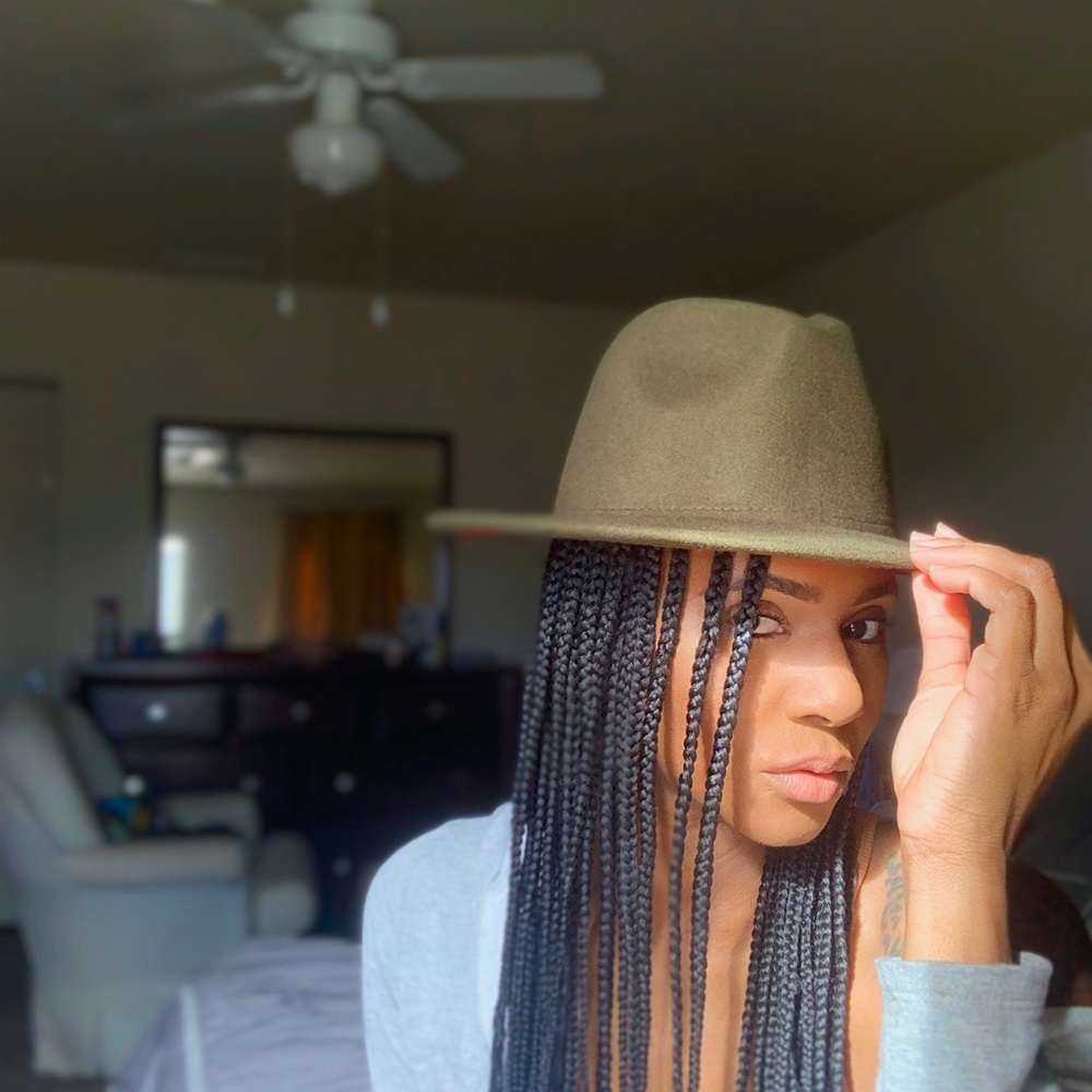 Olive green fedoras
